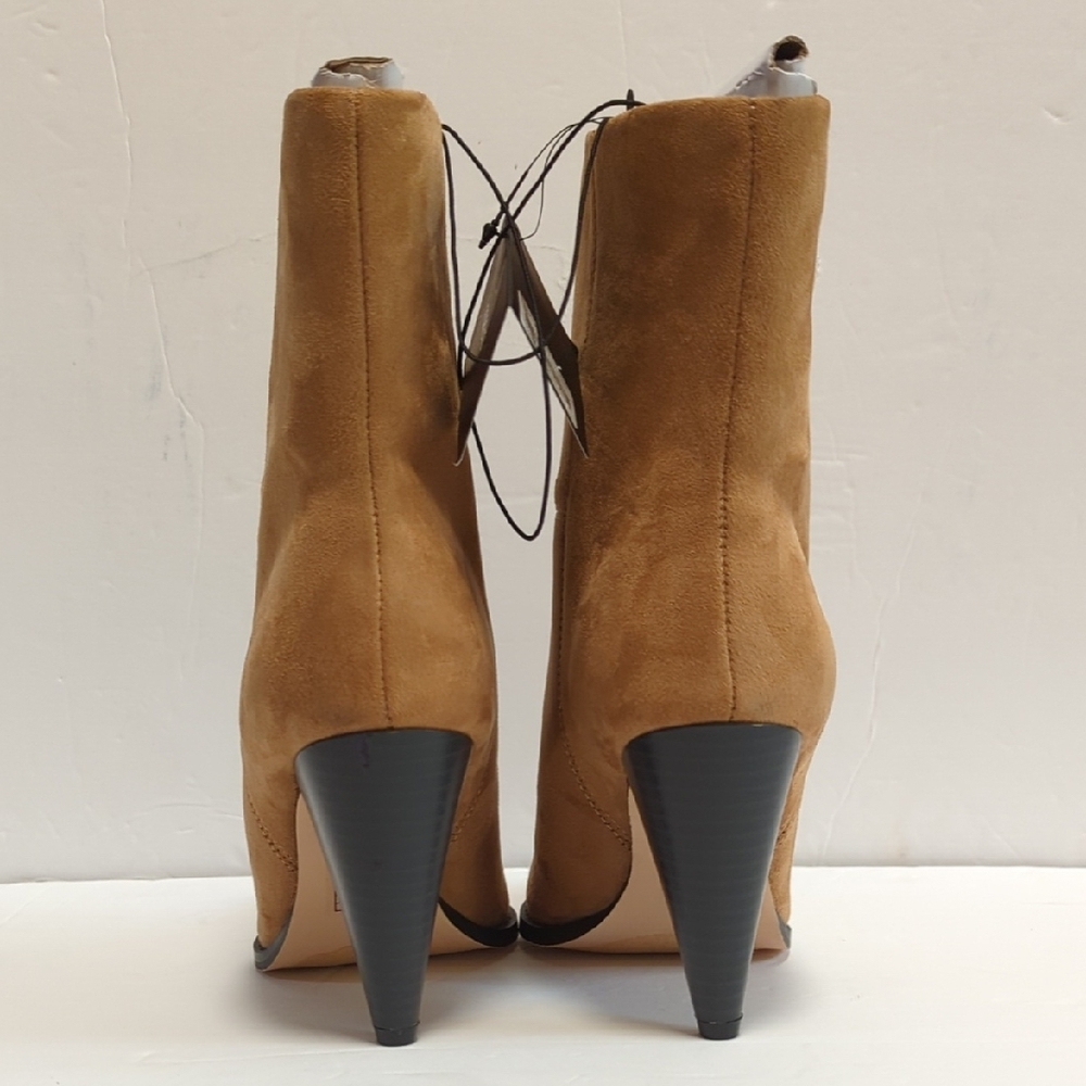 NEW Forever 21 Tan Faux Suede Pointed Toe Ankle Boots Size 6 - Picture 4 of 10